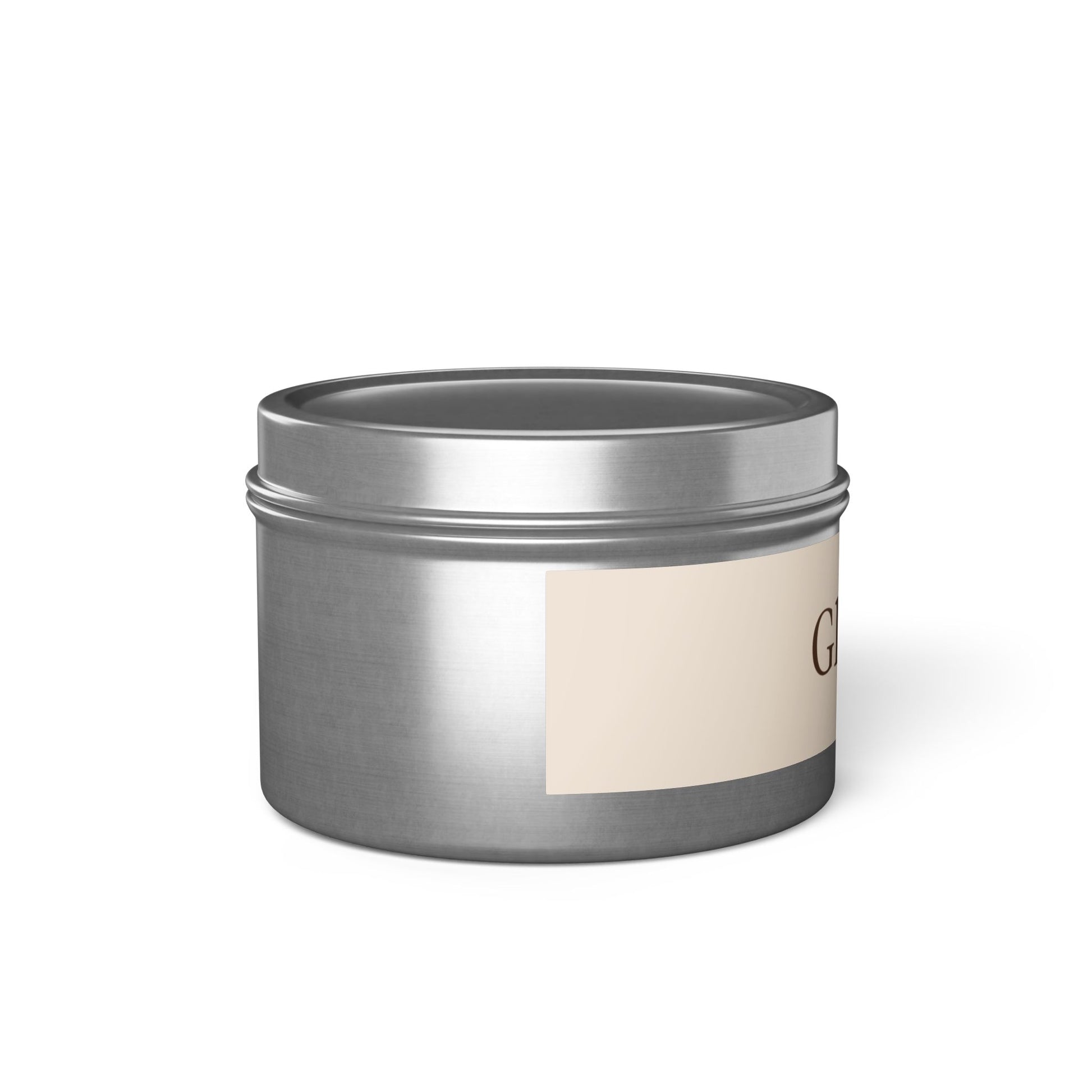 Gloravi Clarity soy tin candle — morning clarity ritual, hand-poured in a matte tin